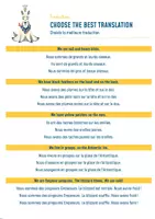 Aperçu - Apprentissages en autonomie - The emperors, Choose the best translation - Page 1