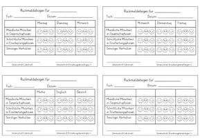 Vorschau - Anderer Materialtyp - Verhaltensrückmeldung - Rückmeldebogen (versch. Versionen) - Seite 2