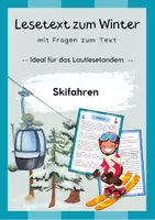Vorschau - Arbeitsblätter - Lesetext (Lesetandem) "Skifahren" - mit Fragen zum Text - Deckblatt