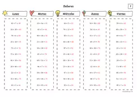 Vista previa - Hojas de trabajo - Adición hasta 100 - Matemáticas - página 2