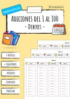 Vista previa - Hojas de trabajo - Adición hasta 100 - Matemáticas - Portada