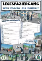 Vorschau - Arbeitsblätter - Lesespaziergang "Was macht die Polizei?" dreifach differenziert - Achtung, Notfall! DaZ / DaF / Deutsch / Sachunterricht - Seite 1