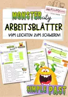 Vorschau - Arbeitsblätter - Simple Past: monster Arbeitsblätter - Deckblatt