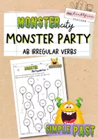 Vorschau - Arbeitsblätter - Simple Past: monster party irregular verbs - Deckblatt