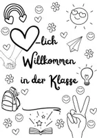 Vorschau - Mal- und Bastelvorlagen - Gemeinschaftsbild Türschild Klassenraum 24 Teile - Seite 1
