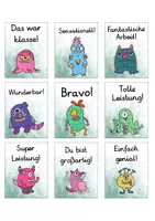 Vorschau - Bildkarten - Lobkärtchen für die Monsterklasse - Lobkarten Monster - Seite 1