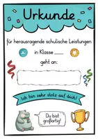 Vorschau - Anderer Materialtyp - 6 verschiedene Tier Urkunden für die Tierklasse - Seite 1
