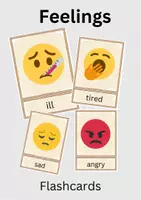 Vorschau - Bildkarten - Flashcards zum Thema "Feelings" im Englischunterricht - Deckblatt