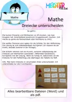 Vorschau - Arbeitsblätter - Dreiecke beschriften und unterscheiden - Deckblatt