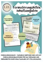 Vorschau - Arbeitsblätter - Inhaltsangabe mit Stellungnahme - Formulierungshilfen + Tafelmaterial - Deckblatt