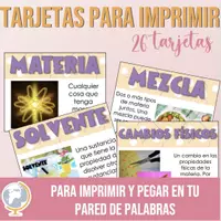 Vista previa - Otros - Materia tarjetas de vocabulario (3 formatos diferentes) - página 1