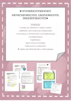 Vorschau - Unterrichtsreihen - Menschenrechte, Grundrechte, Freiheitsrechte (UE) - Deckblatt