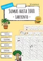 Vista previa - Hojas de trabajo - Adición hasta 1000 - Laberinto - Portada