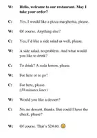 Vorschau - Arbeitsblätter - Running Dictation: Restaurant Dialogue (Laufdiktat) - Seite 1
