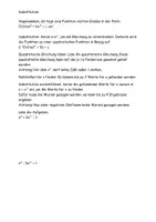 Vorschau - Arbeitsblätter - Substitution anwenden - Nullstellen berechnen, Erklärung Aufgaben Lösung - Seite 1