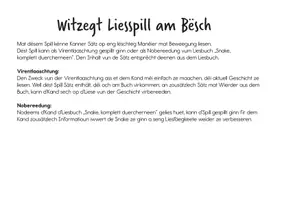 Vorschau - Spiele - "De Bëschwee" | Differenziertes Lesespiel in luxemburger Sprache - Seite 1