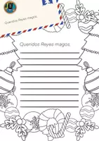 Vista previa - Manualidades / Dibujos para colorear - Carta para los reyes magos. IDIOMA: Catalán/Castellano/Ingles - Portada
