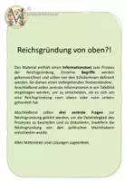 Vorschau - Arbeitsblätter - AB_Kaiserreich_3_Reichsgründung von oben - Deckblatt