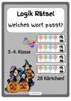 Vorschau - Stationenlernen - Logik Rätsel Gruselgeschichte - Halloween - Deckblatt