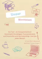 Vorschau - Arbeitsblätter - Monatstext - Text zur Kompetenzüberprüfung I Grammatik, Leseverständnis etc - Deckblatt