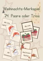 Vorschau - Spiele - Weihnachts-Merkspiel 24 Paare/Trios in schönen Farben - Deckblatt