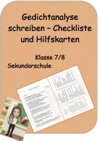 Vorschau - Arbeitsblätter - Gedichtanalyse Checkliste und Hilfskarten - Deckblatt