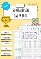 Vorschau - Arbeitsblätter - Subtraktion im Zahlenraum 1000 - Spiel (Tic Tac Toe) - Deckblatt