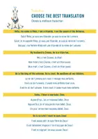 Aperçu - Feuilles d'exercices - Zeus, a Greek legend, Choose the best translation - Page 1
