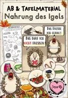 Vorschau - Arbeitsblätter - Igel - Ernährung des Igels | AB & Tafelmaterial | Klasse 1 - Deckblatt