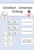 Vorschau - Bildkarten - Schreibtisch Schneemann - Ordnung auf dem Schreibtisch - Deckblatt