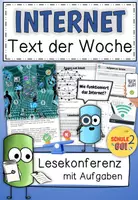 Vorschau - Arbeitsblätter - Text der Woche - INTERNET / Lesetext differenziert / Lesekonferenz - Deckblatt