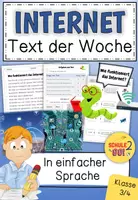 Vorschau - Arbeitsblätter - Text der Woche - INTERNET / Lesetext (ab Klasse 3) - Deckblatt