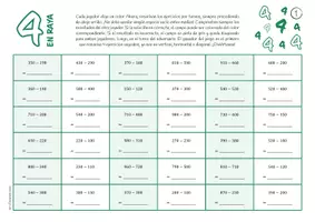 Vista previa - Juegos / Gamificación - Restas hasta 1000 - juego (4 en raya) - página 1