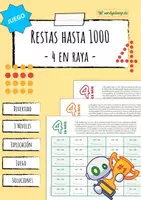 Vista previa - Juegos / Gamificación - Restas hasta 1000 - juego (4 en raya) - Portada