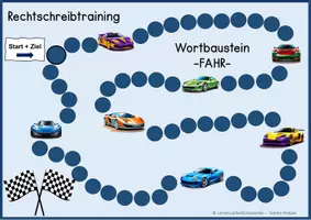 Vorschau - Stationenlernen - Wortfamilie FAHR - Brettspiel zum Wortbaustein FAHR - Seite 2