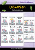Vorschau - Bildkarten - Lobkärtchen für die Elefantenklasse - Lobkarten Elefant - Deckblatt