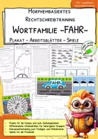 Vorschau - Arbeitsblätter - Wortfamilie FAHR - Arbeitsblätter-Spiele-Interaktives - Deckblatt