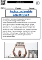 Vorschau - Merkblätter - Rechte und soziale Gerechtigkeit - 5 Merkblätter + Bilder - Deckblatt