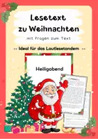 Vorschau - Arbeitsblätter - Lesetext (Lesetandem) "Heiligabend" - mit Fragen zum Text - Deckblatt