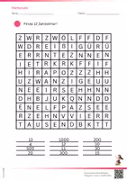 Vorschau - Arbeitsblätter - Zahlwörter ZR 1000 - Mathe 3.Klasse - Freiarbeit - Deckblatt