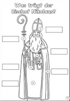Vorschau - Arbeitsblätter - "Was trägt der Bischof Nikolaus?" Tafelmaterial und Arbeitsblatt - DaZ / DaF / Deutsch / Religion / KBW - Seite 2