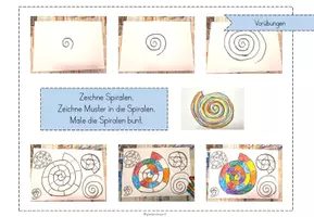Vorschau - Arbeitsblätter - Schnecke Schritt für Schritt Anleitung Kunst kreative Gestaltung differenziert - Seite 3