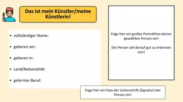 Vorschau - Stundenentwürfe - Vorlage „Künstler oder Künstlerin vorstellen“ | Rechercheauftrag mit PP + Beispiel (PDF) - Seite 3