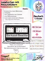 Vorschau - Fördermaterial/Inklusion - Tafelkarten Lesekarten- Lesen mit Anlautbildern - Deckblatt