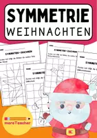 Vorschau - Arbeitsblätter - 🎄 Weihnachtliche Symmetrieübungen – Spiegelbilder zeichnen & Geometrie trainieren - Deckblatt