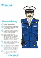 Vorschau - Mal- und Bastelvorlagen - Polizei Hampelmann Bastelbogen basteln Kindergarten Schule - Seite 1