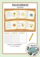 Vorschau - Arbeitsblätter - Abschreibkartei Sommer + Schreibblätter (Version 1) - Deckblatt