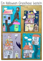 Vorschau - Arbeitsblätter - Halloween Gruselhaus basteln / DIY Spukhaus / Geist / Herbst - Seite 3