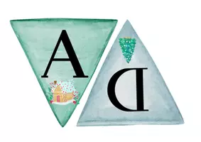 Vorschau - Bildkarten - Weihnachten-Wimpel Adventskalender - Deckblatt