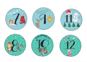 Vorschau - Bildkarten - Weihnachten-Nummern für den Adventskalender - Seite 1